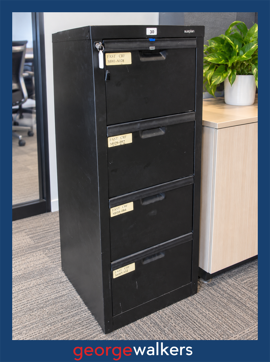 Filing cabinet – Europlan – 4 drawer – Black metal – PR7005