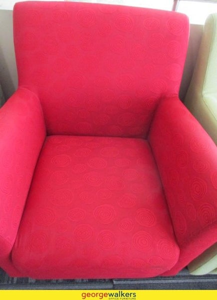 Occasional Chair Patterned Design Red