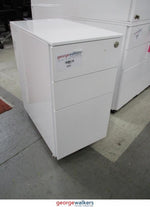 Filing & Storage - Mobile Cabinet - 3-Drawer - Glossy White - 600mm