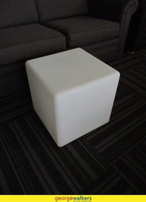 Footstool Cube Chair Light Up White - 400 x 400 x 400 mm