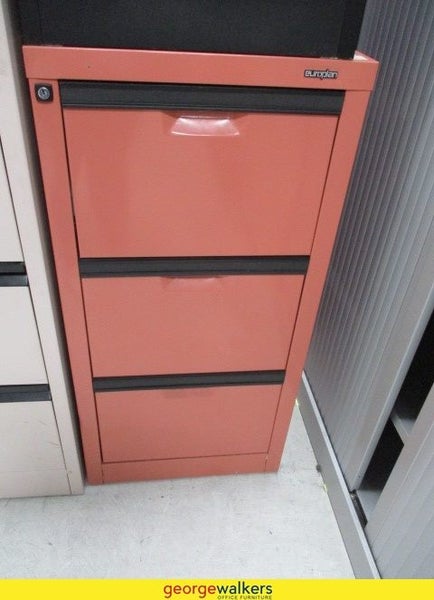 3-Drawer Filing Cabinet Peach - 500 x 620 x 1020 mm