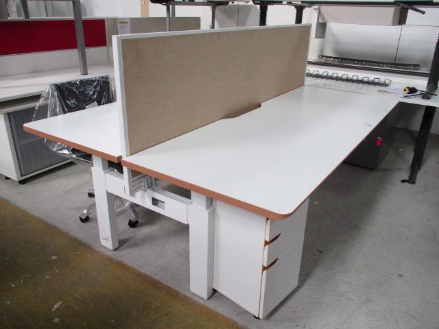Desk - Straight - White-Tawa Trim - 2200 x 800 mm  - P