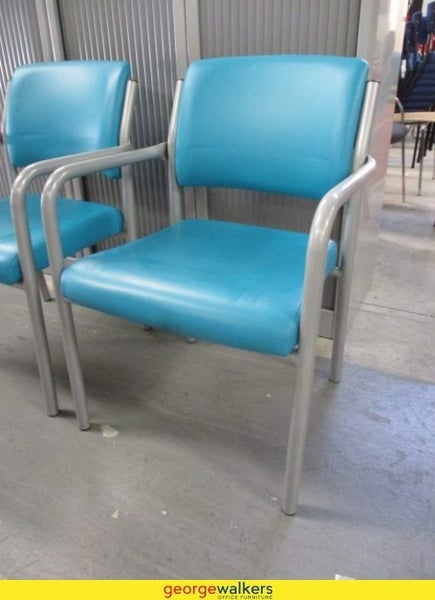 Medical Clinic Reception Chair With Arms - Turquoise