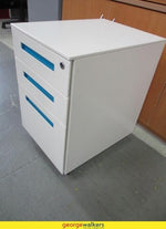 3-Drawer Metal Mobile Cabinet White