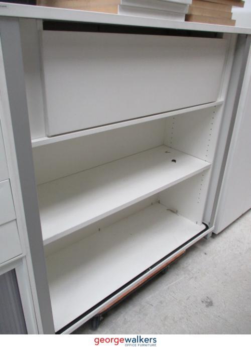 Display with Drawer 1200mm White Second Hand Office Furniture