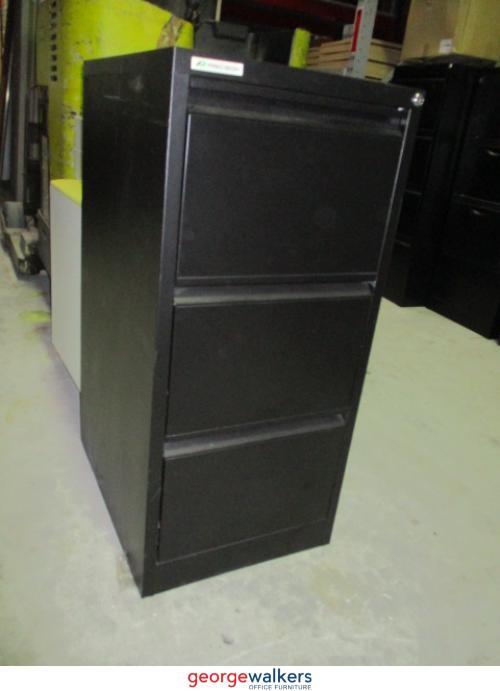 Filing & Storage - Filing Drawer - 3- Drawer - Precision - Black - 470 x 620 x 1020mm