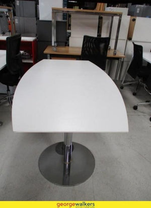 1800mm Meeting Table Barrel Shape Top White