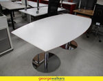 1800mm Meeting Table Barrel Shape Top White