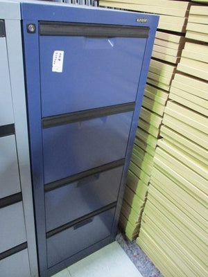 4-Drawers Metal Filing Cabinet Blue 500 x 620 x 1310 mm