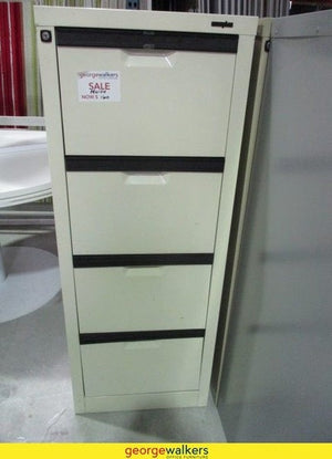 4-Drawer Filing Cabinet Cream - 500 x 620 x 1310 mm