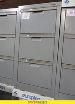 3-Drawers Metal Filing Cabinet Grey 500 x 620 x 1010