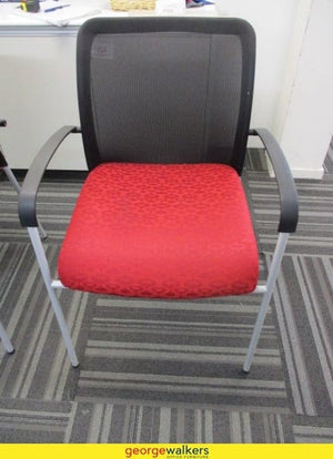 Reception Chair with arms Red - LAST ONE