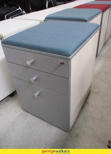 3-Drawer Mobile Cabinet with Cushion on top Silver - ON SALE LIMITED TIME