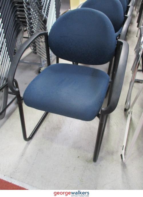 Chair - Reception Chair - Buro Reception Chair with Arms - Blue Patterned