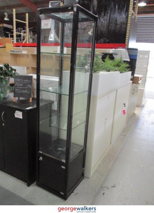 Office Accessories - Glass Display - w/ Halogen Lights - Clear - 400 x 400 x 1800 mm