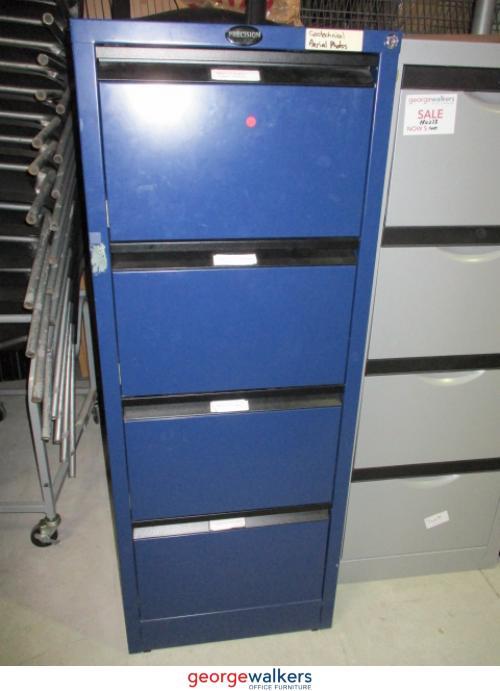Filing & Storage - Filing Cabinet - 4 - Drawer - Precision - Blue - 500 x 650 x 1310mm