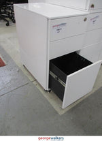 Filing & Storage - Mobile Cabinet - 3-Drawer - Glossy White - 600mm