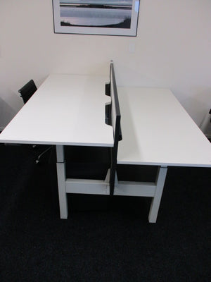 2-Pod Desk Adjustable Height White