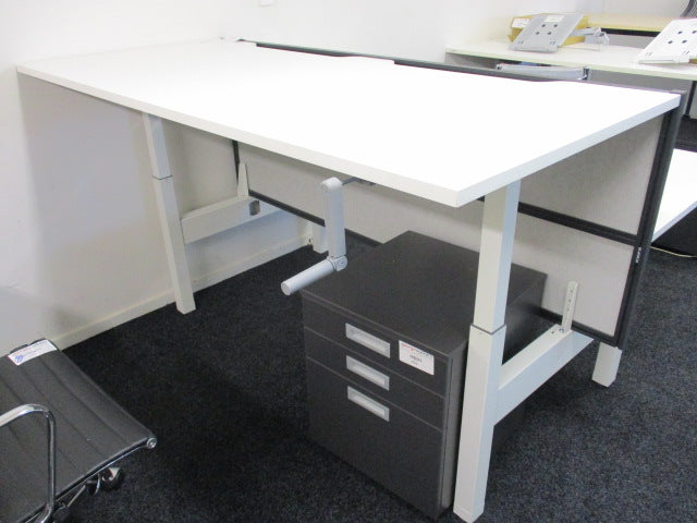 2-Pod Desk Adjustable Height White