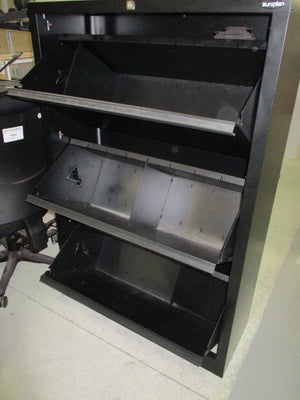 3-Drawer Tilt Metal Cabinet- Black - 900 x 350 x 1380 mm