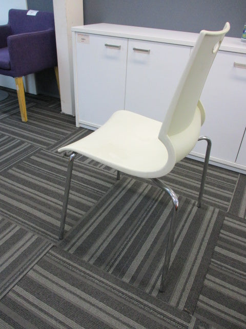 Dining Chair Chrome Legs Off-White