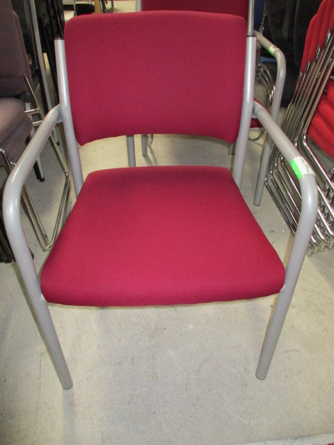 Slim Padded Reception Chair Pinky Red