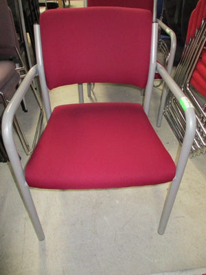 Slim Padded Reception Chair Pinky Red