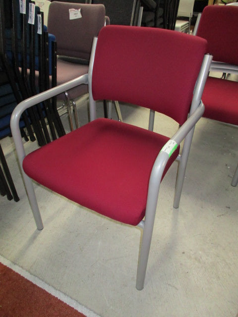 Slim Padded Reception Chair Pinky Red