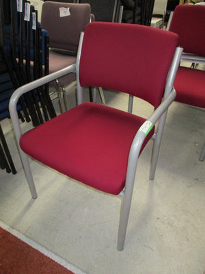 Slim Padded Reception Chair Pinky Red