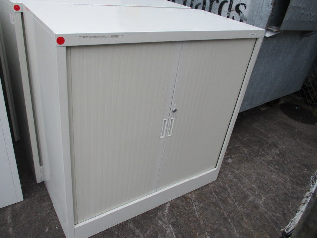 2-Sliding Tambour Door Cabinet Metal Cupboard