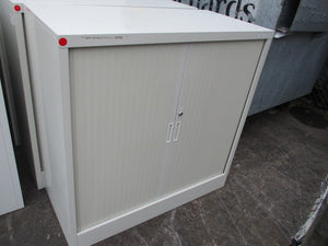 2-Sliding Tambour Door Cabinet Metal Cupboard