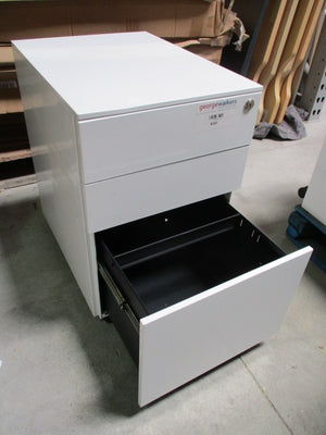 3-Drawers Mobile Cabinet White 600 mm