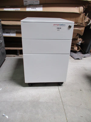 3-Drawers Mobile Cabinet White 600 mm