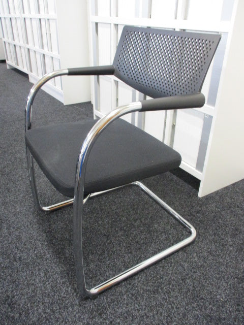 Meeting Chair Chrome Frame Black