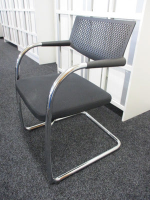Meeting Chair Chrome Frame Black