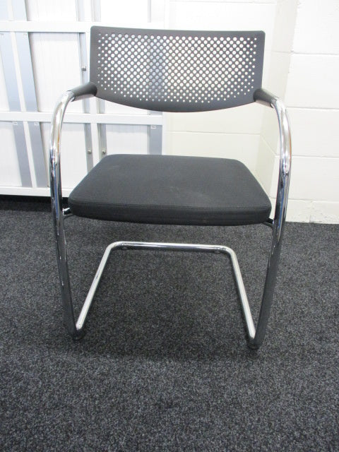 Meeting Chair Chrome Frame Black