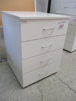 4-Drawers Mobile Cabinet White 460mm