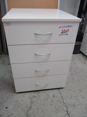 4-Drawers Mobile Cabinet White 460mm
