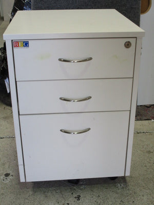 3-Drawer Mobile Drawer Cabinet White 640mm