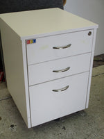 3-Drawer Mobile Drawer Cabinet White 640mm