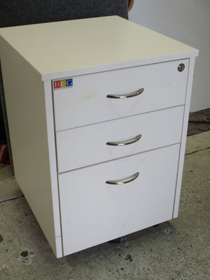 3-Drawer Mobile Drawer Cabinet White 640mm
