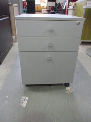 3-Drawer Mobile Cabinet Silver Melteca