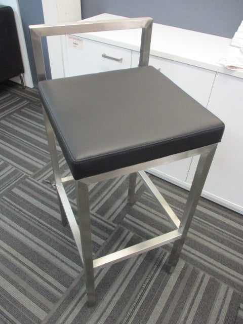 Rubik Vinyl Barstool High Chair Black