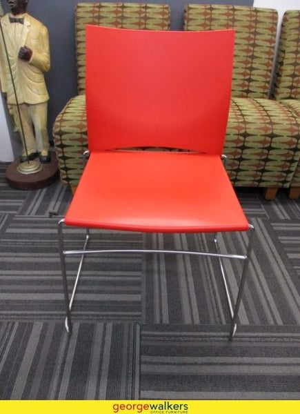 Reception Chair Stackable Red