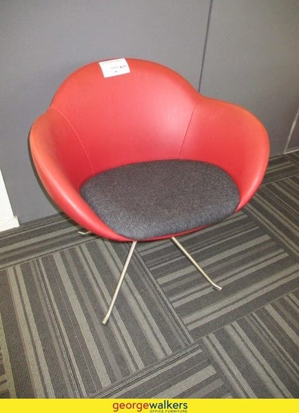 Reception Chair Designer Tub Chair Red/Black