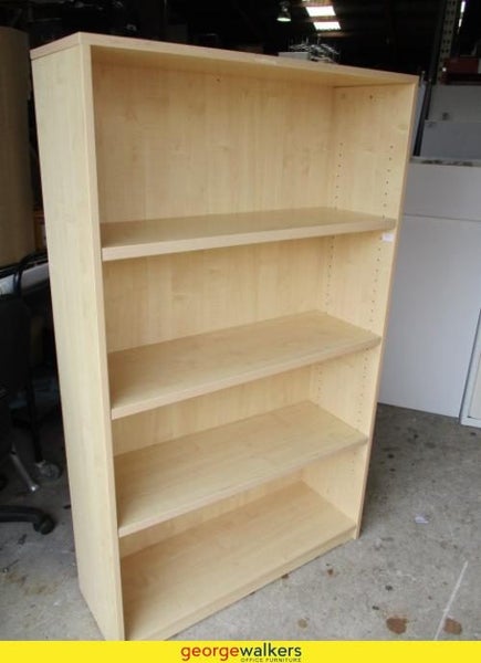 1500mm Open Cabinet Bookcase Crescent Maple