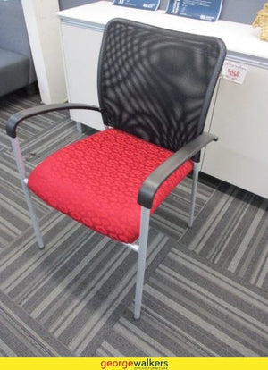 Reception Chair Mesh Back Red