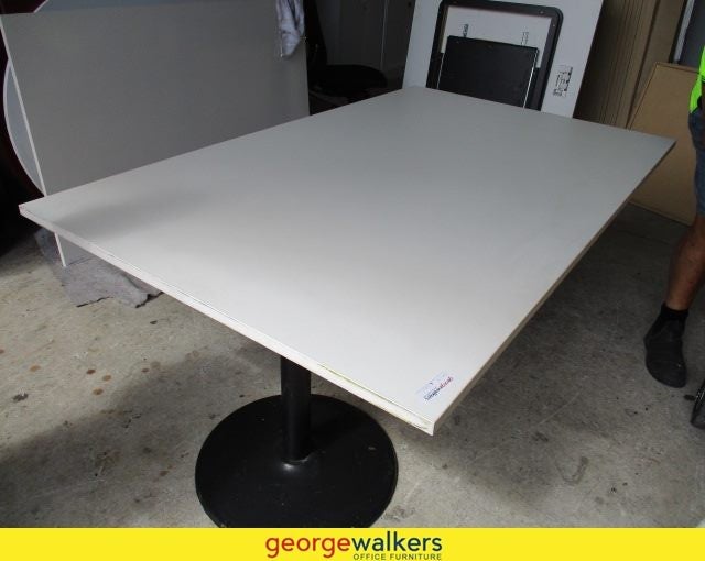 1x White Wide Tabletop Boardroom Table - 1800 x 1100 mm