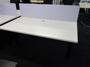 Desk - Workstation - 2-Person Pod - White - 1500 x 1600 x 720mm