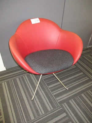 Reception Chair Designer Tub Chair Red/Black